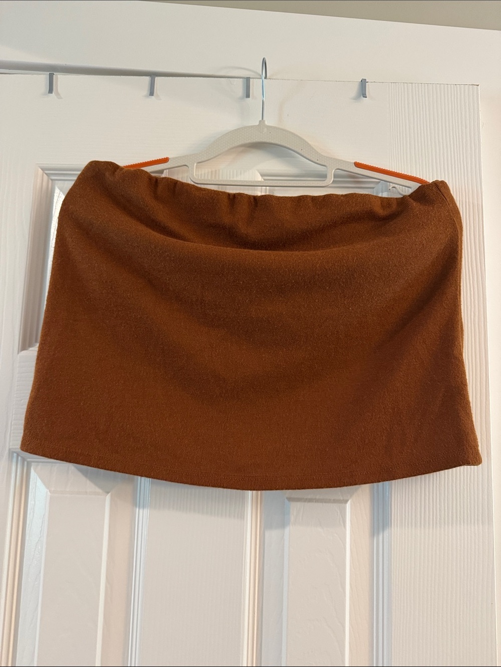 DONNI. Brown Crop Tube Top